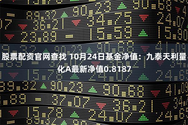 股票配资官网查找 10月24日基金净值：九泰天利量化A最新净值0.8187